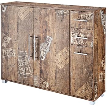 Stella Trading Bonanza Schuhschrank, Holz, braun, (B/H/T) 99 x 98 x 40