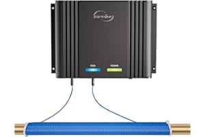 iSpring EDV2 Descalcificador de Agua para Toda la Casa, Alternativa Electrónica Sin Sal 10 Veces Más Potente, Construcción de Aleación, Reduce la Cal y Previene la Acumulación de Depósitos