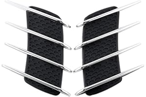 VORCOOL 2pcs Car Air Flow Vent Fender Side Cover Intake Grille Decoration Sticker Waterproof Chrome Plated