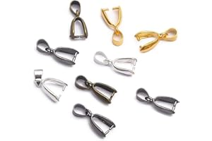 MNIXY SUpoetry 40 Piezas Collares Cierres, Enganches para Colgantes, Utilizado para el Conector de Cierre de Colgante de Cuentas de Joyería, (Plata / Blanco / Oro / Bronce）