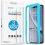OMOTON [3-pack skärmskydd kompatibel med iPhone 11 (2019)/iPhone XR, [Enkelt installationsverktyg] [9H hårdhet] [Anti-repning