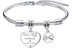 Lumengqi Cadeau Marraine Bracelet Marraine Cadeau Marraine Noël Cadeau Marraine Demande Bracelet Marraine Anniversaire Cadeau Marraine Baptême Cadeau fête des mères pour Marraine Cadeaux de Noël
