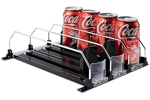 Erato Drink Cans Fridge Organisers, Width Adjustable Push Bar Beer Soda Drink Dispenser, Set of 3