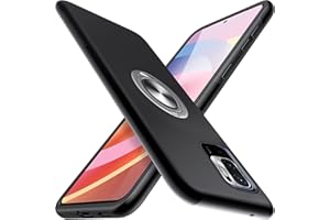 Kaywzo Funda para Xiaomi Redmi Note 10 5G,Carcasa Caso con Magnético Invisible Anillo Soporte,Silicona TPU y PC Protección de Doble Capa Anti-arañazos Case Cover,Negro