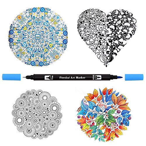24 Farben Marker Dual Spitze Pinsel Stift mit Fineliner 0,4 mm Kunst Skizze für Schreiben wanshui - 8