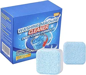 Voetex Zone Washing Machine Cleaner Tablets ,Descaling Powder, Deep Cleaner Tablet All Companys Front nd Top Load Machine, Tablet for Perfectly Cleaning of Tub& Drum Stain Remover (Pack Of 12)