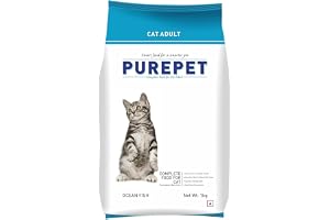 Purepet Adult Dry Cat Food 1kg | Ocean Fish Flavour | Hairball Protection | Heart Care with Taurine | Skin & Coat Health