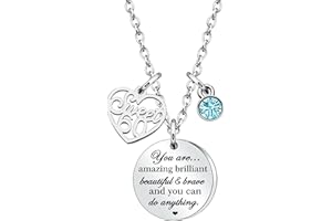 Tibond Birthday Necklace Gifts 13th 16th 18th 21st 30th 40th 50th 60th for Girls Women, Blue Birthstone Presents for Daughter Niece Sister Friend Girlfriend Teen Girls Mun Aunt