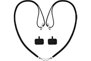 QUNFA Universal Handykette,Lanyard,2 Stück，Einstellbar und abnehmbar, Kompatibel mit iPhone/Samsung/Huawei(Schwarz)。