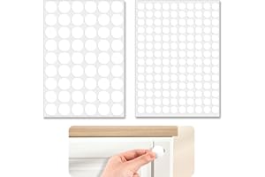 CRIVEPLE Cubierta de Tornillos Autoadhesiva, Pegatinas Autoadhesivas para Agujeros de Tornillo, 2 Hojas, Cubiertas de Tornillos Blancas 12 mm, 21 mm, para Tapas de Rosca,Armario, Muebles, Armario