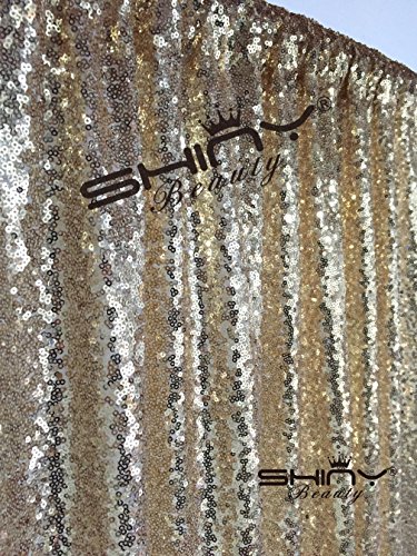 ShinyBeauty Hintergrund Hochzeit Beste Wahl 125x245cm Licht Gold Pailletten Pailletten Foto Hintergrund, Photo Booth Kulisse, Fotografie Hintergrund, DIY Photobooth, Zeremonie Kulisse, eines Tages versandfertig - 3