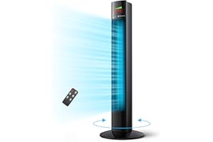 ‎HERILIOS HERILIOS Turmventilator mit Fernbedienung Ventilator Leise 90CM Standventilator 12Std. Timer Säulenventilator 65°Oszillation Raumventilator 9 Geschwindigkeitsstufen 3 Modell Home Büro