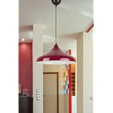 Modavize Nil &Ouml;zel Tasarım Modern Dekoratif Cafe Mutfak Salon Bordo i&ccedil;i Beyaz Sarkıt Tekli Avize Bordo Beyaz 18 x 32