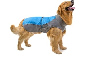 FORLUZ Dog Raincoat Jacket, Dog Raincoat Waterproof Large Dog Clothe Labrador Golden Retriever Rain Coat Reflective French-Bulldog Jacket Pet Poncho (Color : Blue, Size : 7XL)