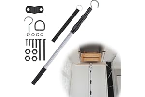 NOAYA Loft Ladder Pole with Hook - Scalable Loft Ladder Pole Kit, Loft Hatch Pole, Loft Ladders Pull Down Hook Pole Set, Attic Ladder Pull Hook Tool for Home Hotel Apartment, Tool Sets