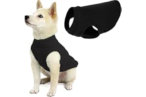 GOOBY Gilet à Enfiler en Polaire Extensible pour Chien par Temps Froid, Taille S, Noir