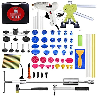 Super pdr Kit réparation pour les bosses de voiture, 51 pièces, sans vernis, avec différents Outils pour ausbeulen Noir et coffret