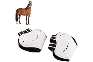 BAOFUYA Botas de Montaje para Caballos, Soporte de Fetlock Blanco Transpirable Ligero Protector para Equipos de Protección para Caballos (L)