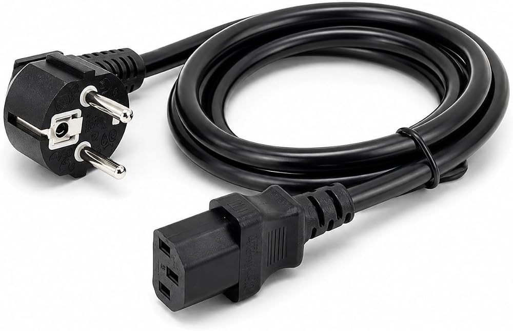PrimeX PX-P418 1.5 Metre Lüks Power Kablosu, 3x1.5mm Kalın Full Bakır PSU Güç Kablosu, PC Power Supply Monitör Mining Sistemleri İçin Siyah Enerji Kablosu