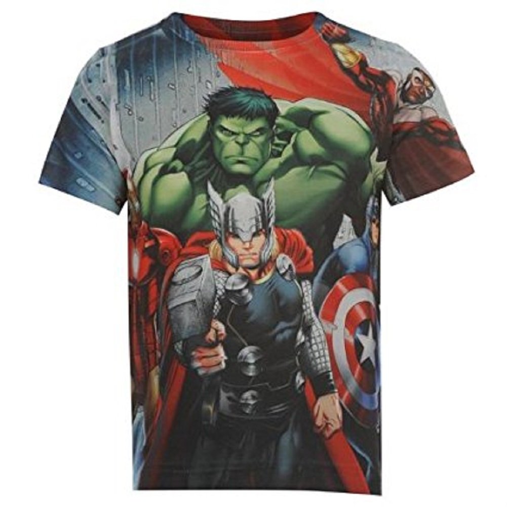 Marvel-Kinder-Suglinge-Jungs-Sub-T-Shirt-Kurze-rmel-Motiv-Bedruckt