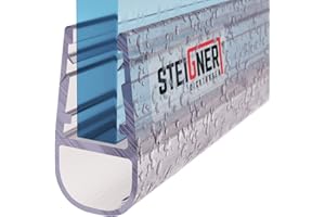 STEIGNER Joint de Douche pour paroi en Verre, 190cm, vitre 6/7/8mm, Joint d'étanchéité PVC Droit pour Les cabines de Douche réctangulaires, UK07