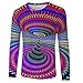 Produktbild Realde Herren Oder Rundhals Langarm Hemd T-Shirt Kreativ Freizeit 3D Druck Mehrfache Farben Herbst und Winter Passt super auch zur Jeans Männer BequemTops Oberteil Größe S-XXXL