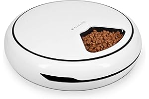 Navaris Distributore Automatico Cibo Animali - Ciotola con Timer Digitale per Gatti e Cani - Dispenser Programmabile x4 Pasti - capacità Tot. 1.6L