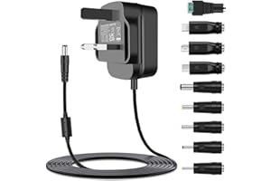 QANXUN 5V 3A Switching Power Supply Adapter AC 100V-240V to DC 5V with 9 Selectable Adapter Plugs