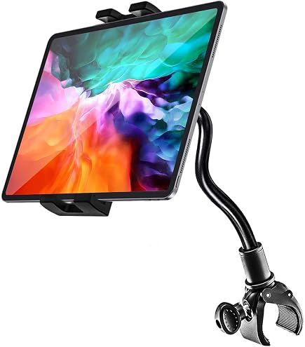 Oilacn Support Guidon Tablette Col De Cygne 22cm | Compatible IPad/iPhone/Smartphone - Pour Vélo, Home Trainer, Tapis De Course