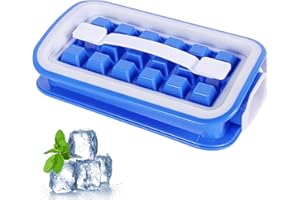 AWONLATE Cubiteras para Hielo, Cubiteras para Hielo con Tapa, Molde Hielo 36 Hielo Cubitos, Moldes Silicona para Cubitos de Hielo, Sin BPA, Para Whisky/Cóctel/Cola