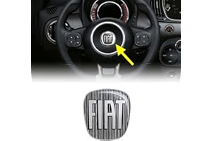 Fiat 14193 Autocollant 3D Remplacement Logo pour Volant 500, Noir