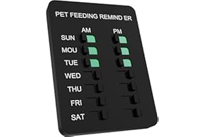 YARKOR Pet Feeding Reminder Magnetic Reminder Sticker, Daily Indication Chart Feed Your Pets, Easy to Stick on Any Smooth Surface - Better Care for Your Pets (Black)
