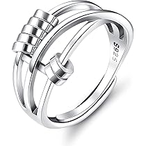 3 Anelli Intrecciati In Argento 925 Antistress - Anelli Spinner Regolabili Da 43 A 60, Gioielli Impilabili Per Donne, Regalo Significativo
