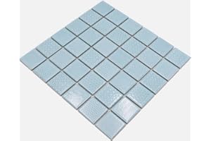 CONWIRE Piastrella a mosaico in ceramica, azzurro, Celadon Heritage Aqua per pareti, bagno, WC, docce, specchi piastrellati, rivestimento per vasca da bagno, WB16-0402
