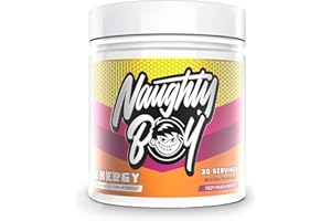 NAUGHTY BOY NaughtyBoy Energy Pre-Workout Powder - Fizzy Peach Sweets, 30 Servings, All-in-One Pump, Performance & Focus Formula, 200mg Caffeine,Transparent Formula