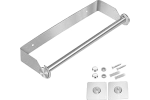 MINSHUXI Portarrollos Cocina Papel Pared, Acero Inoxidable Soporte para Toallas de Papel, Autoadhesivo sin Taladrar, para Guardar Papel Higiénico y Toallasde y Envoltura de plástico