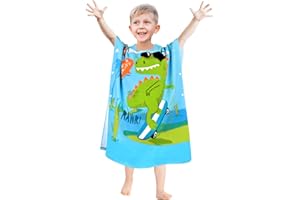 VOBUKE Poncho de Bain Enfant Serviette Microfibre à Capuche Super Doux Cape de Bain Serviette de Poncho Plage pour Filles Garçons Enfants Bebe 2-8 Ans