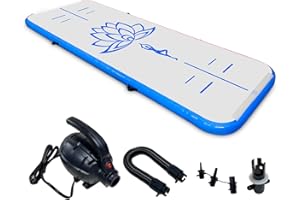 SUDOO 3M/4M/5M/6M Inflatable Gymnastics Mat Tumbling Mat With Electric Air Pump 10cm Thick Air Floor Practice Gymnastics Workout Mat Practice for Home Use Gym Yoga Outdoor Beach