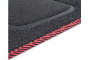 ‎M MOTOS M MOTOS Velours Standard fussmatten Auto kompatibel mit Audi TT II 8J 2006-2014 - Standard, Gewebt, Rot fußmatten Auto - Erleben Sie neuen Fahrkomfort mit einem Velours- Auto fußmatten Satz für Ihr