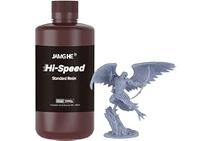 Resina per stampante 3D Hi-Speed, JAMG HE 12K Fast 3D Printing Resin High-Precision and Low-Shrinkage Rapid 3D Printer Resin Suitable for 3D Printer Fast Mode & Normal Mode (1000g, Gray)
