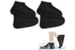 CALLYSONIC Couvre-chaussures imperméables, réutilisables, en silicone, pour l'extérieur, bottes de pluie en latex, résistantes à l'usure, conviennent pour les pointures 41 à 47 homme, femme (L)