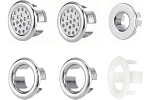 TAFACE 6 anillos de rebosadero, desagüe redondo rebosadero, anillos de desbordamiento del fregadero, anillos de desagüe del lavabo para baño, cocina
