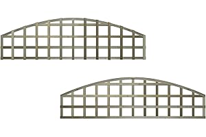 PREMIER GARDEN SUPPLIES Premier Arch 6x1ft (W: 6ft x H: 1ft) Frameless Rough-Sawn Square Trellis Pressure-Treated Garden Panel with 100-120mm Squares Fence Topper/Wall Art Width 1828mm x Height: 300mm