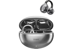 Ucani Wireless Headphones, Open Clip-On Earphones Sports Headphones, 12mm Diaphragms with ENC Crystal Clear Calls, IPX5, Bluetooth-5.4 Compatible with iOS Android, 30H Playtime (Bright black)