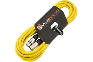 VisioSound Male to Female XLR Mic Lead/Balanced Microphone/Mic Patch Cable / 7 Colours 6m Yellow