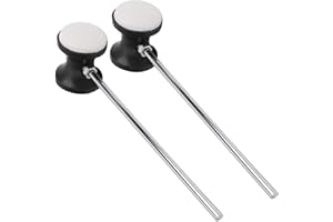 ODORKLE 2Pcs Drum Pedal Beater Mallet, Durable Stainless Steel Hammer Handle, Suitable for Drummer Performance, High-grade Felt, Easy to Carry