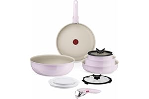 Tefal Ingenio Serenity, Batterie de cuisine 11pièces, Revêtement antiadhésif, Induction, Empilable, L830SB04