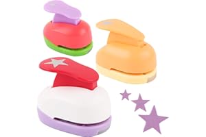 BHGT Stanzer Sterne 3 Stück Motivstanzer Papierstanzer Motivlocher Stanzer Set Ausstanzer 9mm 16mm 25mm für Papier DIY Scrapbook Fotoalbum Handwerk zum Basteln mit Papier