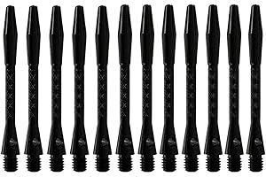 POFET 12 sztuk wałów do rzutek w czarnych metalowych akcesoriach brona łodygi aluminiowy pręt do rzutki z aluminium ze standardowym gwintem