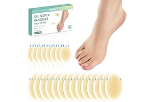 Hydrocolloid Bandages Bunion Plasters Hydrocolloid Dressings - Welnove 22ct Gel Blister Bandages for Feet Toes & Heel, Blister Prevention & Recovery - Variety Pack